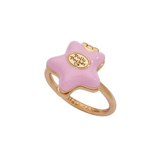 Alex and Ani: Polly Pocket™ Locket Ring, Gold sparkle-castle