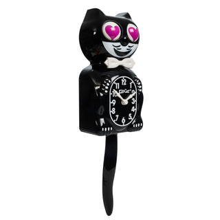 Classic Black Kit Cat Klock - Magenta Heart Limited Edition sparkle-castle
