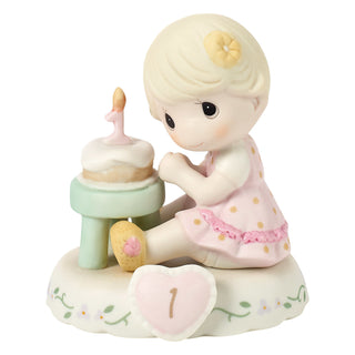 Precious Moments: Girl With Cake Age 1 Figurine, Blonde sparkle-castle