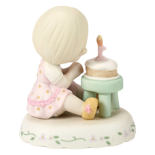 Precious Moments: Girl With Cake Age 1 Figurine, Blonde sparkle-castle