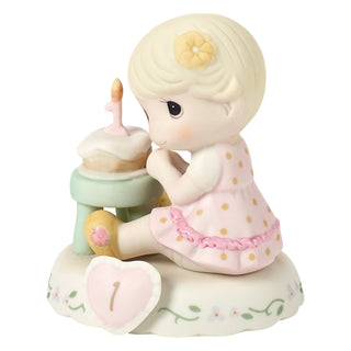 Precious Moments: Girl With Cake Age 1 Figurine, Blonde sparkle-castle