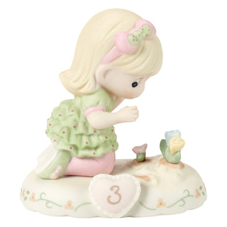 Precious Moments: Girl With Flowers Age 3 Figurine, Blonde sparkle-castle
