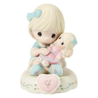 Precious Moments: Girl With Doll Age 4 Figurine, Blonde sparkle-castle