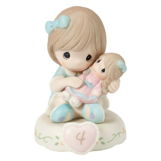 Precious Moments: Girl With Doll Age 4 Figurine, Brunette sparkle-castle