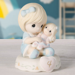 Precious Moments: Girl With Doll Age 4 Figurine, Blonde sparkle-castle