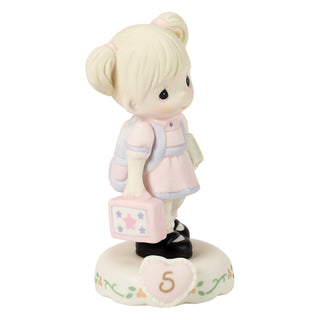Precious Moments: Girl With Books Age 5 Figurine, Blonde sparkle-castle