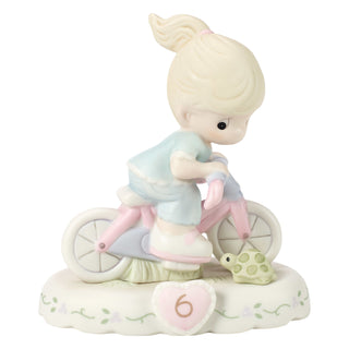 Precious Moments: Girl On Bicycle Age 6 Figurine, Blonde sparkle-castle