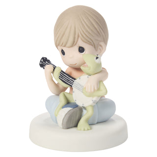 Precious Moments Disney Showcase: The Muppets Boy with Kermit The Frog Figurine sparkle-castle