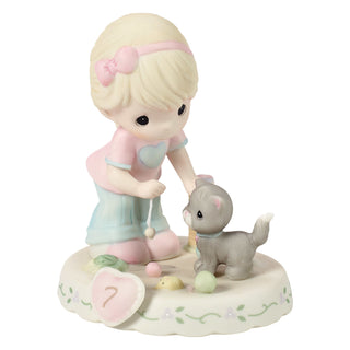 Precious Moments: Girl With Kitten And Toy Age 7 Figurine, Blonde sparkle-castle