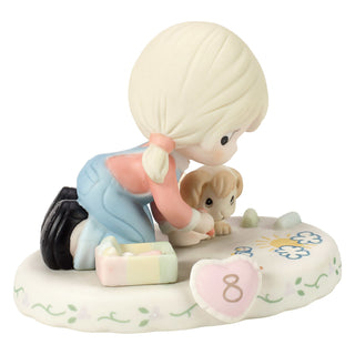 Precious Moments: Girl With Sidewalk Chalk Age 8 Figurine, Blonde sparkle-castle