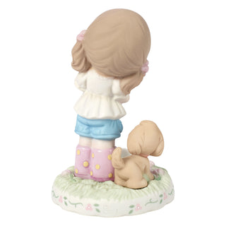 Precious Moments: Girl With Puppy And Flowers Age 12 Figurine, Brunette sparkle-castle