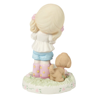 Precious Moments: Girl With Puppy And Flowers Age 12 Figurine, Blonde sparkle-castle
