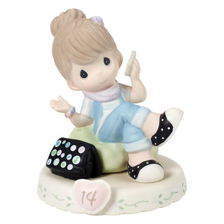 Precious Moments: Girl On Phone Age 14 Figurine, Brunette sparkle-castle