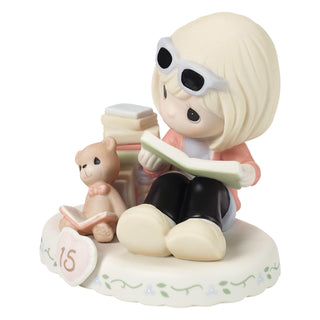 Precious Moments: Girl With Books Age 15 Figurine, Blonde sparkle-castle
