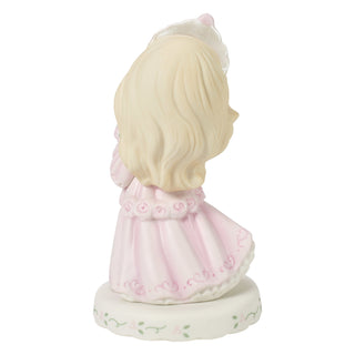 Precious Moments: Girl In Tiara With Bouquet Age 16 Figurine, Blonde sparkle-castle