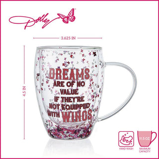Dolly Parton Double Wall Confetti Mug Set 2 Gift Box sparkle-castle