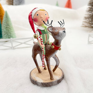 Lori Mitchell Christmas Collection: Run Run Reindeer Figurine sparkle-castle