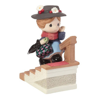 Precious Moments Disney Showcase: Mary Poppins Sliding Up Banister Figurine sparkle-castle