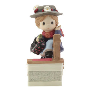 Precious Moments Disney Showcase: Mary Poppins Sliding Up Banister Figurine sparkle-castle