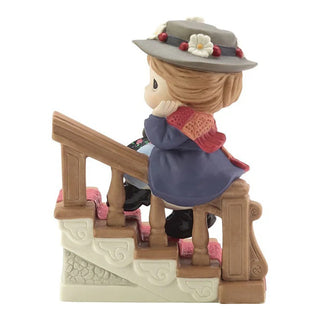 Precious Moments Disney Showcase: Mary Poppins Sliding Up Banister Figurine sparkle-castle