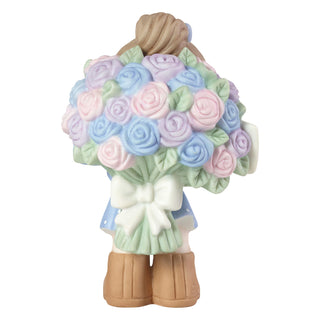 Precious Moments: Girl With Large Rose Bouquet Figurine sparkle-castle
