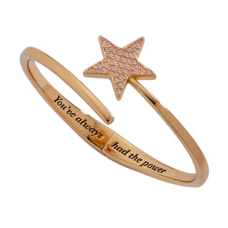 Alex and Ani: The Wizard of Oz™ Glinda Wand Bypass Cuff: Gold sparkle-castle