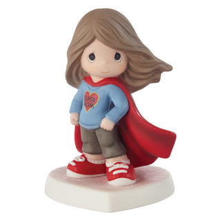 Precious Moments: Mom Wearing Superhero Cape Figurine, Brunette sparkle-castle