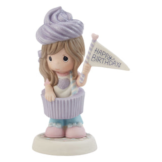 Precious Moments: Purple Cupcake Girl Figurine sparkle-castle