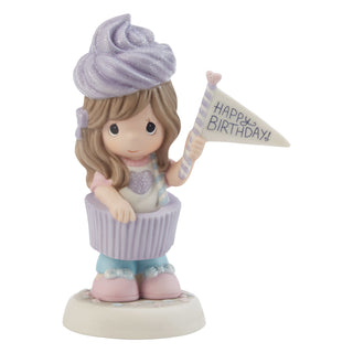 Precious Moments: Purple Cupcake Girl Figurine sparkle-castle