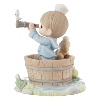 Precious Moments: Sailor Boy With Dog In Wash Basket Figuring sparkle-castle