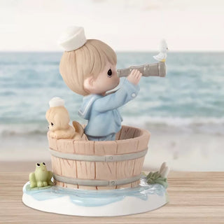 Precious Moments: Sailor Boy With Dog In Wash Basket Figuring sparkle-castle