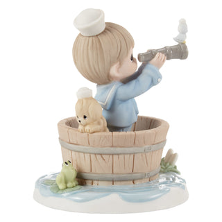 Precious Moments: Sailor Boy With Dog In Wash Basket Figuring sparkle-castle