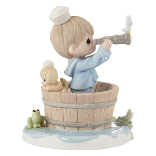 Precious Moments: Sailor Boy With Dog In Wash Basket Figuring sparkle-castle