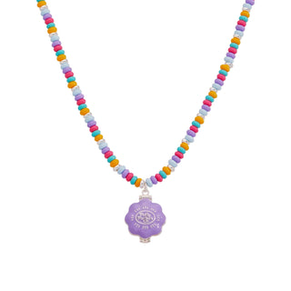 Alex and Ani: Polly Pocket™ Limited Edition Pool Party Beaded Locket Necklace: Silver sparkle-castle