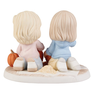Precious Moments: Two Friends Carving Pumpkins Figurine