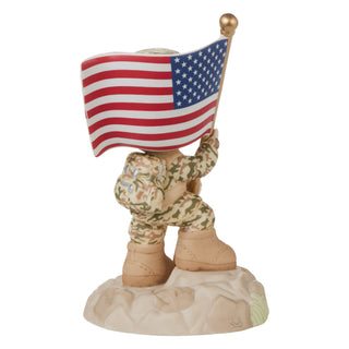 Precious Moments: Military Boy Holding Flag Figurine sparkle-castle