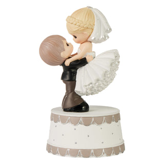 Precious Moments: Groom Lifting Bride Wedding Musical Figurine sparkle-castle