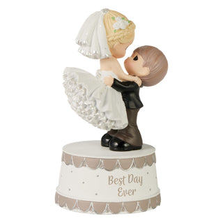 Precious Moments: Groom Lifting Bride Wedding Musical Figurine sparkle-castle