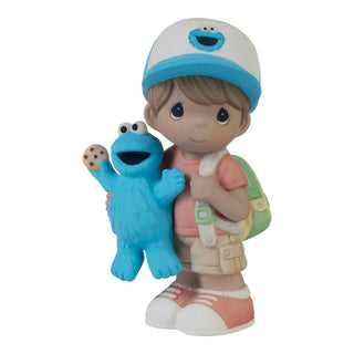 Precious Moments Sesame Street: Boy With Cookie Monster Doll Figurine, Brunette sparkle-castle