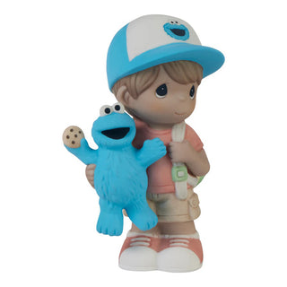 Precious Moments Sesame Street: Boy With Cookie Monster Doll Figurine, Brunette sparkle-castle