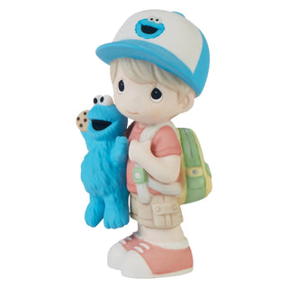 Precious Moments Sesame Street: Boy With Cookie Monster Doll Figurine, Blond sparkle-castle