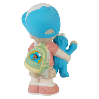 Precious Moments Sesame Street: Boy With Cookie Monster Doll Figurine, Blond sparkle-castle