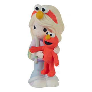 Precious Moments Sesame Street: Girl With Elmo Doll Figurine, Blond