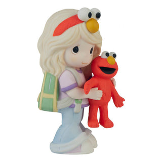 Precious Moments Sesame Street: Girl With Elmo Doll Figurine, Blond