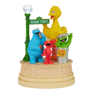 Precious Moments Sesame Street: Big Bird and Friends at Street Sign Musical Figurine