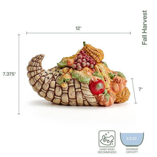 Fitz & Floyd Fall Harvset Cornucopia Cookie Jar Giftbox: Hand Painted / Earthenware / Harvest sparkle-castle
