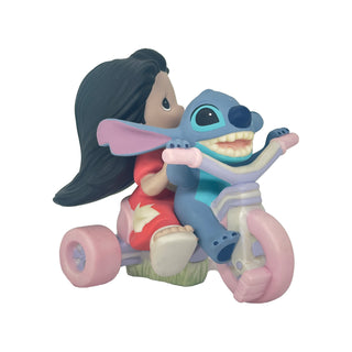 Precious Moments Disney Showcase: Lilo & Stitch Riding Big Wheel Figurine sparkle-castle
