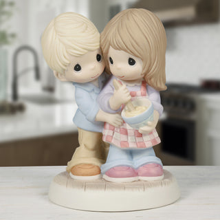 Precious Moments: Couple Share A Back Hug While Baking Figurine sparkle-castle
