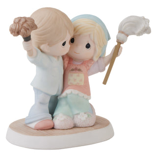 Precious Moments: Couple Dancing While Cleaning Figurine sparkle-castle
