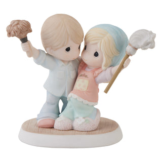 Precious Moments: Couple Dancing While Cleaning Figurine sparkle-castle